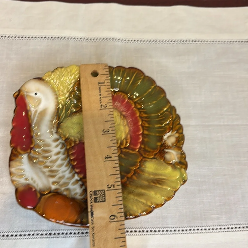 Vintage Thanksgiving Turkey Pottery Ceramic Dish Serving Dish.